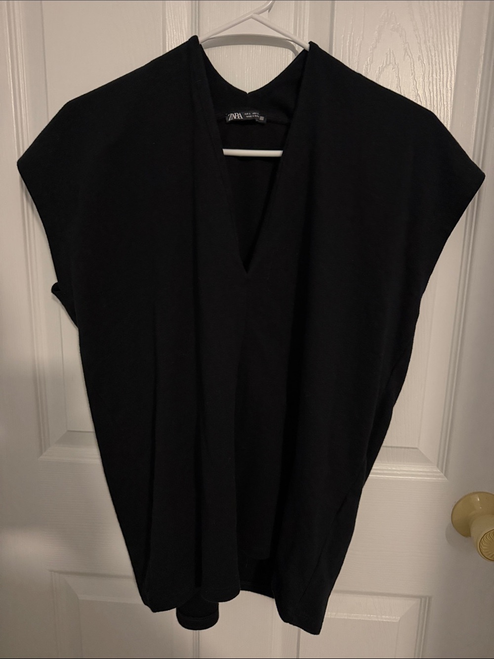 Zara Black Draped V-Neck Tunic